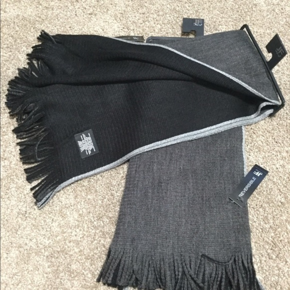 🆕Men’s reversible scarf in black and grey